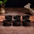 thumbnail image 3 of Chinese Tea Tasting Cup Purple Sand Cups Tiny Tasting Cup Mini Tea Cup Purple Sand Kung Fu Tea Cup Ceramic Cup Tea Bowl Cup Set of 6 Black, 3 of 12