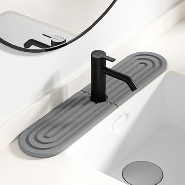 Faucet Mat for Kitchen Sink - Long Diatomite Fast Drying Stone Sink Tray, Super Absorbent, Prevents Moisture Buildup - Faucet Splash Guard for Bathroom Counter