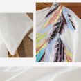thumbnail image 4 of Women's Crinkle Cotton Feather Print T-Shirt Casual Round Neck Short Sleeve Boho Blouse Top, 4 of 7