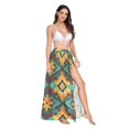 thumbnail image 2 of FORMRS Womens Long Sarong Beach Wrap Semi-Sheer Bikini Skirt Bathing Swimsuit Cover Up, Geometric Patterns, 2 of 7