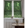 thumbnail image 4 of St. Patrick's Day, Curtains 45 Inch Length, Sheer Curtains for Bedroom Living Room Window Spring Holiday Green Plant Rod Pocket Voile Drapes Kitchen Curtains Small Half Window 52"x45" 2 Panels, 4 of 6