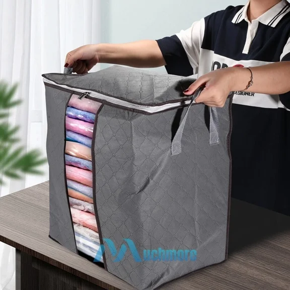 Anti Dust Zipper Clothes Organizer Storage Bag Foldable Storage Box For Closet