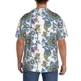 thumbnail image 3 of Balery Flowers and Butterflies Camisa Casual de Manga Corta con Botones para Hombre, Texturizada, Estilo Cubano, para Playa, Verano-3X-Large, 3 of 5