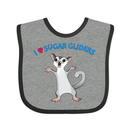 

Inktastic I Love Sugar Gliders Gift Baby Boy or Baby Girl Bib