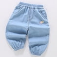 thumbnail image 4 of Landzoo Toddler Girls Trousers Floral Print Elastic Waist With Pockets Summer Breathable Pants Size 3-4 Years Light blue, 4 of 5