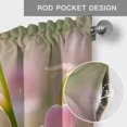thumbnail image 5 of Spring Pink Lily Valances for Windows Pastoral Dewdrop Flowers Rod Pocket Curtain Valance Window Treatment Short Curtains for Kitchen Living Room, 54"x18", 5 of 9
