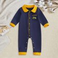 thumbnail image 2 of CAUYDY Newborn Boy Picture Outfit Baby Sleepers 6 9 12 18 Months Preemie Clothing Long Sleeved Romper Fall Winter Infant Boys Pajamas Toddler Bodysuit Blue for Sizes 3-6 Months, 2 of 9