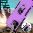 thumbnail image 5 of For Samsung Galaxy A14 5G Hybrid Rugged Hard Drop-Proof 3 Layer Protection Military Grade with Metal Ring Stand Cover ,Xpm Phone Case [ Purple ], 5 of 9
