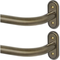 2 Pack Antique Bronze Wrap Around Curtain Rods - 1 Inch Heavy Duty Adjustable Ceiling Mount Curved Drapery Rods for Blackout Curtains (48 to 84 Inch)