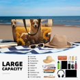 thumbnail image 3 of Yiaed Pastoral Sunflower Corgi Print Large Capacity Beach Travel Bag - Waterproof Zipper Vacation Tote for Sandproof Storage, and Camping, 3 of 5