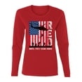 thumbnail image 2 of Wild Bobby RED Remember Everyone Deployed Until They Come Home USA Military Women Graphic Long Sleeve Tee, 2 of 6