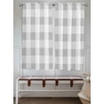 thumbnail image 5 of Grey White Buffalo Check Bedroom Curtains 63 Inches length, Farmhouse Plaid Modern Geometric Window Treatment Curtain Drapes, Rod Pocket Curtain Panels for Living Room Kitchen, 42"x63", 2 Panels, 5 of 7