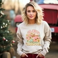 thumbnail image 2 of Aloha Christmas Surfing Santa - Women's Graphic Sweatshirt, 2 of 11