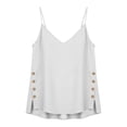 thumbnail image 3 of Oplxuo Women Summer Tank Tops Casual V Neck Strappy Loose Beach Sleeveless Shirts Blouses Cotton Linen Side Button Gauze Tee, 3 of 7