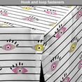 thumbnail image 4 of Cartoon Dog Crate Cover, Eyes Stars Eyelashes Abstract Continuous Pattern on Striped Background, Easy to Use Pet Kennel Cover Small Dogs Puppies Kittens, 7 Sizes, Earth Yellow Pink Dust, by Ambesonne, 4 of 6