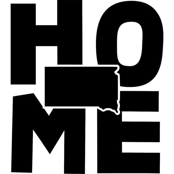 Home South Dakota Hometown United States Native Wall Decals for Walls Peel and Stick wall art murals Black Small 8 Inch