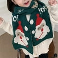 thumbnail image 3 of Acuteok Kids Winter Warm Knit Scarves Christmas Cartoon Santa Claus Christmas Tree Stars Scarf Neck Warmer, 3 of 5