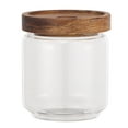 thumbnail image 1 of 500ML Wooden Lid Candy Jar High Borosilicate Transparent Glass Storage Tank Portable Food Grain Container (9x10.5cm Bottle with or without LOGO for Random), 1 of 8