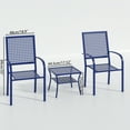 thumbnail image 2 of 3 Pieces Patio Bistro Set, Outdoor Patio Furniture Table and Chairs for Porch Backyard Balcony(Blue), 2 of 7