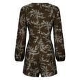 thumbnail image 3 of Mujeres Pantalones Cortos Casual, Floral V-Cuello Sudadera Romper, Cintura Elástica de Moda con Bolsillos Verano, 3 of 5