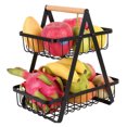 thumbnail image 1 of Cipaher Cesta de Frutas de 2 Capas para Encimera Cesta de Verduras Cesta de Hierro Plegable de Doble Capa para Almacenaje, 1 of 6