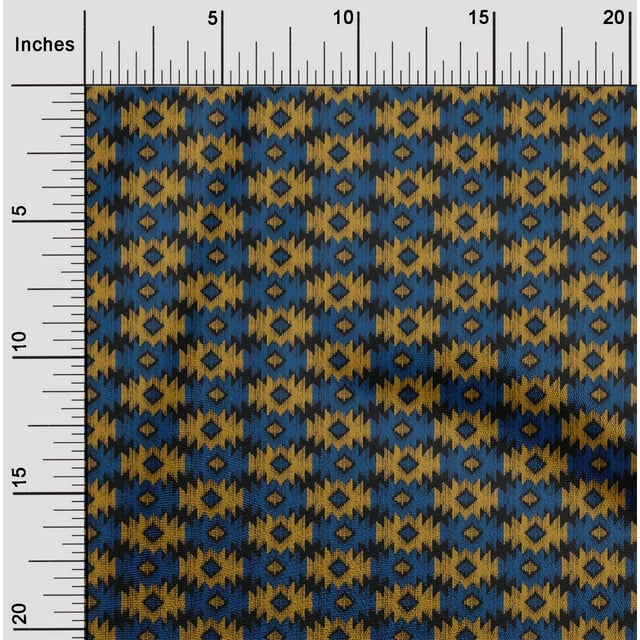 oneOone Viscose Jersey Fabric Geometric Ikat Printed Fabric 1 Yard 60 Inch Wide