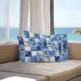 thumbnail image 2 of Blue Crystal Flower Outdoor Pillow Covers Pack of 2 Irregular Texture Waterproof Throw Pillow Covers Decorative Cushion Cases for Patio Garden Tent Balcony Couch 20x12 inch, 2 of 8