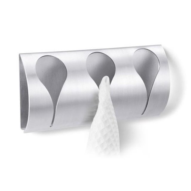 Zack 40149 Genio Self-Adhesive Towel Clip Rack- Stainless Steal