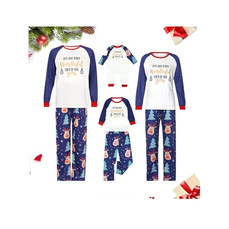 

Family Christmas Pjs Matching Sets Christmas Pajamas for Family Plaid Sleepwear Pants Matching Xmas Pjs for Family Women Men Kids Baby Blue