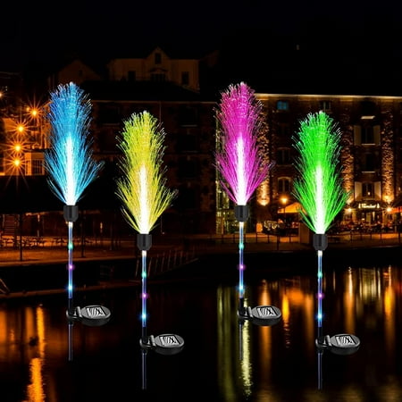 

Solar Fiber Optic Lights Outdoor Waterproof Solid color / 7-Color Changing LED Jellyfish Lights with Solar Power Light Sensor and Waterproof Design for Garden Yard and Patio Decorative