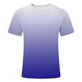 thumbnail image 3 of Men's T-Shirts Gradient Color Casual Shirts Classic Crew Neck Short Sleeve Tees (Purple XS), 3 of 4