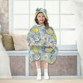 thumbnail image 7 of Dailycode Wearable Blanket Hoodie Oversized Sherpa Flannel Blankets with Pocket for 3-14 Year Old Cartoon Bear Holding Lemon, 7 of 7