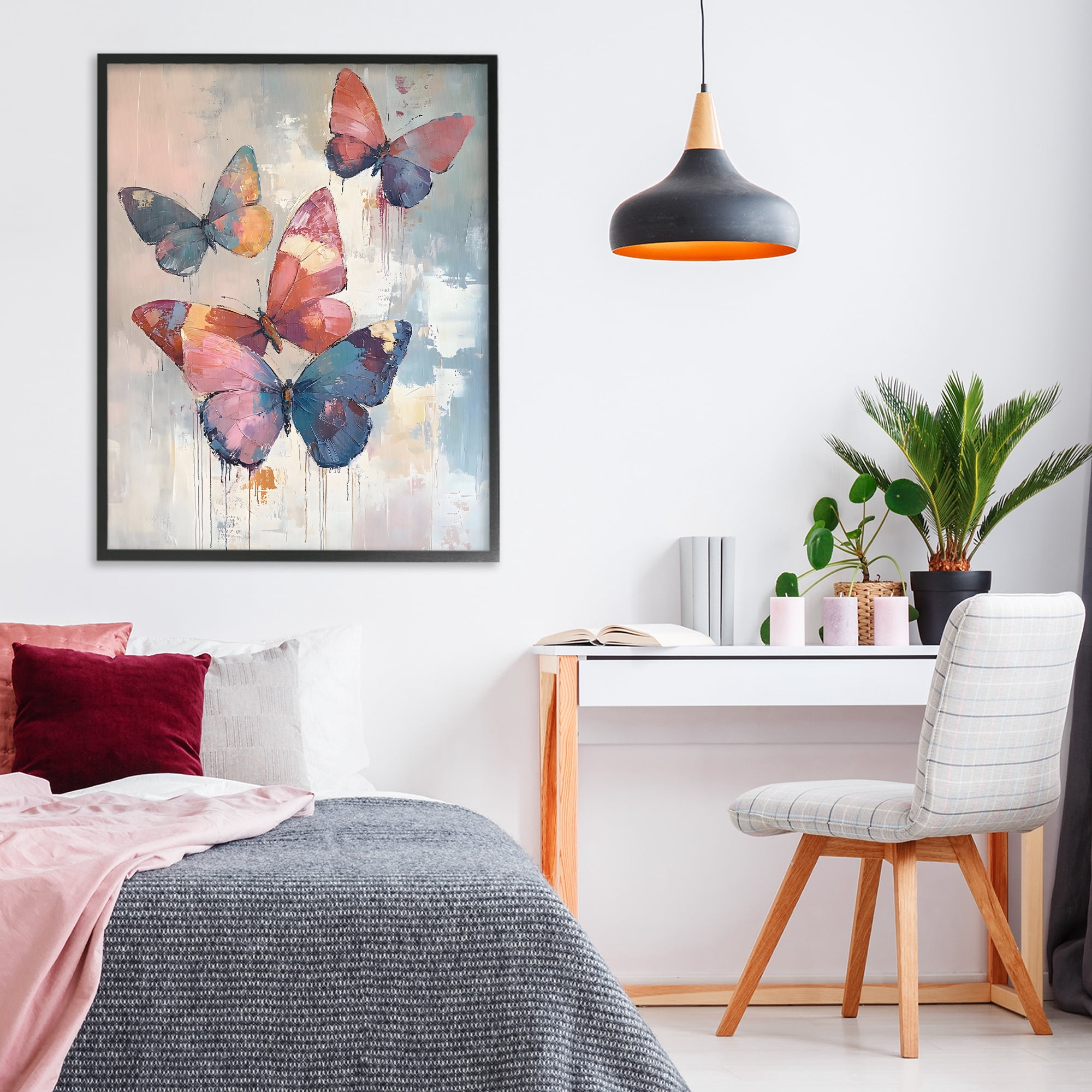 Stupell Industries Butterfly Beauty in Flight Black Framed Giclee Art, design by Creative Studio