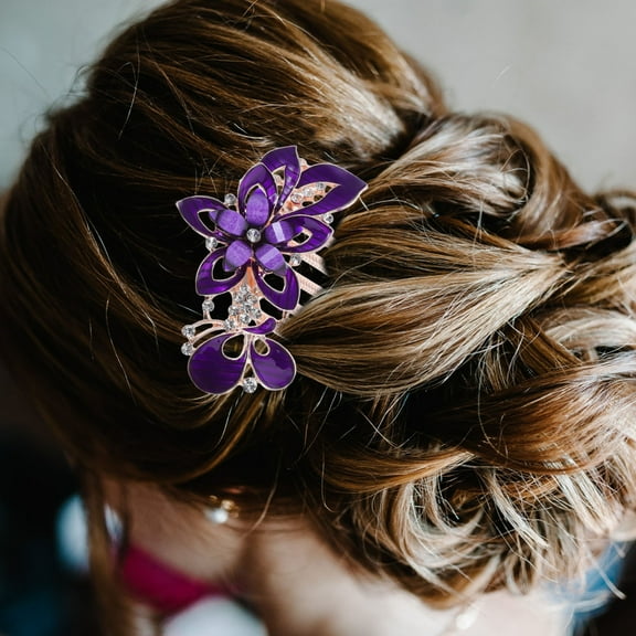 OUNONA Gorgeous Hair Jewelry Hairdressing Comb Purple 1Pack for Women Special Party