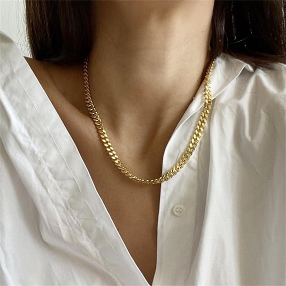 40 5cm Clavicle Chain Choker Necklaces For Women Punk 14K Yellow Gold Neck Chains Fashion Female Jewelry Wedding Gift