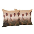 thumbnail image 6 of Ambesonne East Throw Pillow Cover 2 Pack, Hot Air Balloon Myanmar, 24", Peach Orange Cinnamon, 6 of 6