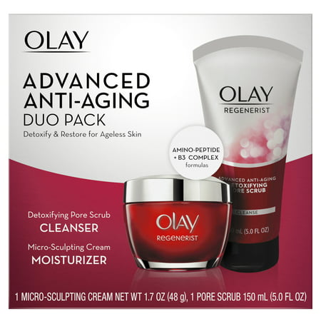 Olay Regenerist Advanced Anti-Aging Cleanser and Moisturizer Duo (Best Anti Aging Regimen)