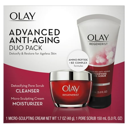 Olay Regenerist Advanced Anti-Aging Cleanser and Moisturizer Duo (Best Anti Aging Cream For Oily Acne Prone Skin)