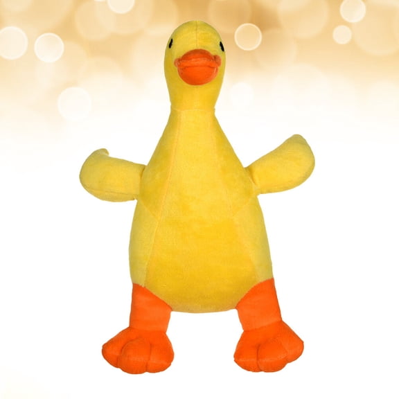 Homoyoyo Small Dog Squeaky Plush Chew Toy Yellow Pet Toy for Puppies and Small Dogs 1 Piece