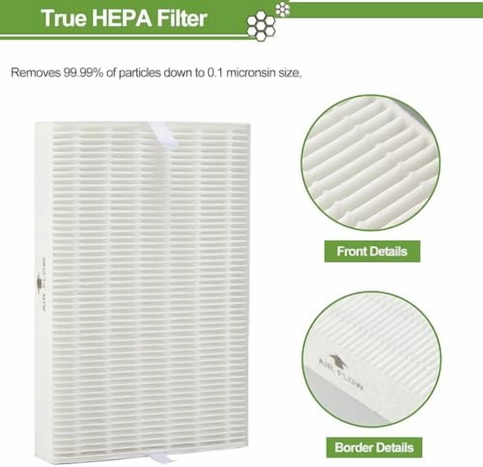 HPA300 HEPA Filter Replacement for Honeywell HPA300 Series Air Purifiers HPA300, HPA300VP, HPA304, HPA3300, Replace HRF-R3 (3 Ture HEPA R Replacement Filter + 4 Activated Carbon Pre-Filter)