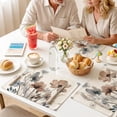 thumbnail image 4 of Stegali Rustic Brown Poppy Linen Placemats, Summer Floral Table Mats 12x18 Inch Set of 4, 4 of 7