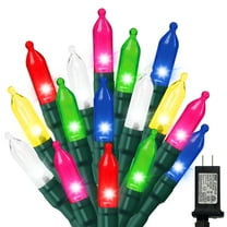 Multicolor Christmas Mini Lights, 32.5FT 100 LED Clear Bulbs String Lights with 16 Light Modes, Fairy Lights Plug in for Outdoor Xmas Trees Garland Wreath Holiday Decorations