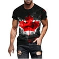 thumbnail image 2 of Pitauce Men's Canadian Flag T-Shirt Maple Leaf Patriotic Graphic Tees Short Sleeve Summer Basic Top (Available in Big & Tall), 2 of 5