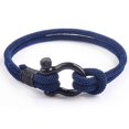 thumbnail image 1 of Nautical Bracelet Handmade Nautical Men's Bracelet with Black Titanium Steel Shackle Men's Rope, 1 of 5