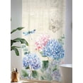 thumbnail image 4 of Sheer Curtains 84 Inches Long, Blue Hydrangea Semi Sheer Curtains Light Filtering Window Treatment, Pink Flowers Spring Botanical Country Plants Privacy Voile Drapes for Living Room 52x84 Inch, 4 of 7