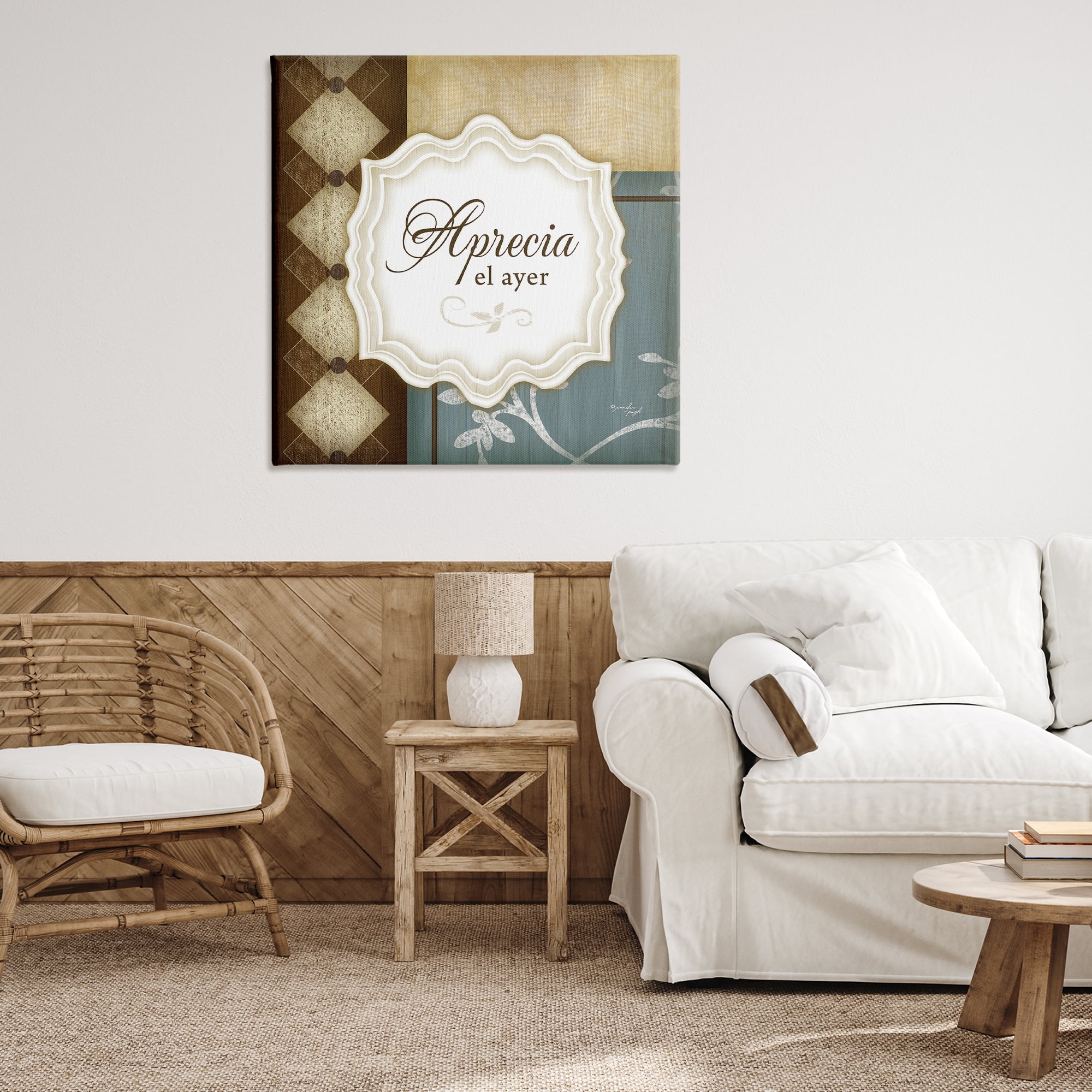 Stupell Industries Aprecia el Ayer Inspirational Quotes & Sayings Painting Wrapped Canvas Art Print Wall Art, 36 x 36