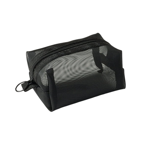 Mini Portable Mesh Storage Bag, Lightweight Transparent Zipper Pouch with Breathable Mesh Design, Small Cosmetic Travel Organizer for Toiletries Stationery Accessories and Daily Sundries Storage