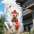 thumbnail image 3 of Playful Chinese Crested Welcomes Winter Snowy Day with Cardinal Bird House Flag 28x40in Double Sided Dog Lover Outdoor Decor - 2017, 3 of 5