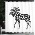 thumbnail image 3 of Ambesonne Moose Shower Curtain, Maple Leaves Antlered Animal, 69"Wx70"L, Charcoal Grey White, 3 of 4