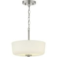 thumbnail image 6 of Progress Lighting Tobin Collection 2-Light Semi-Flush Convertible Ceiling Light in Black Finish with Etched White Glass Shade, 6 of 11